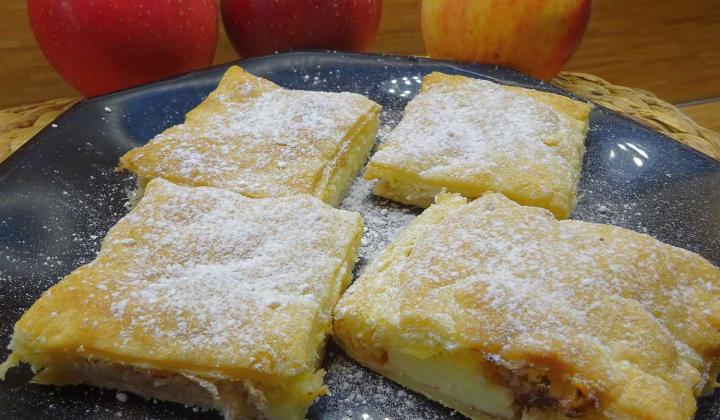 Jak upéct listové řezy s pudinkem a jablky | recept bez cukru Jak upéct listové řezy s pudinkem a jablky | recept bez cukru