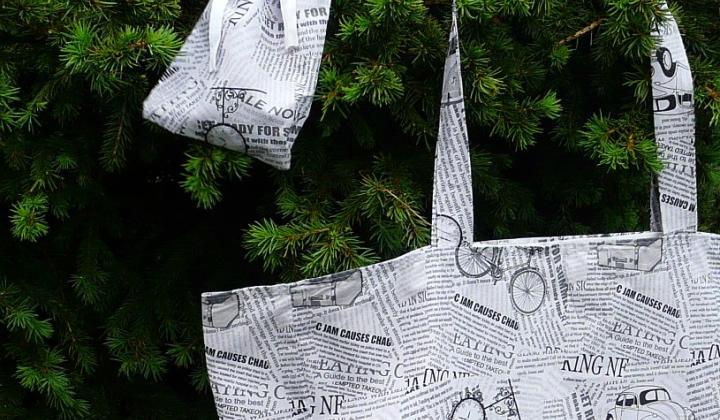 Jak ušít látkovou tašku s kapsou uvnitř | DIY